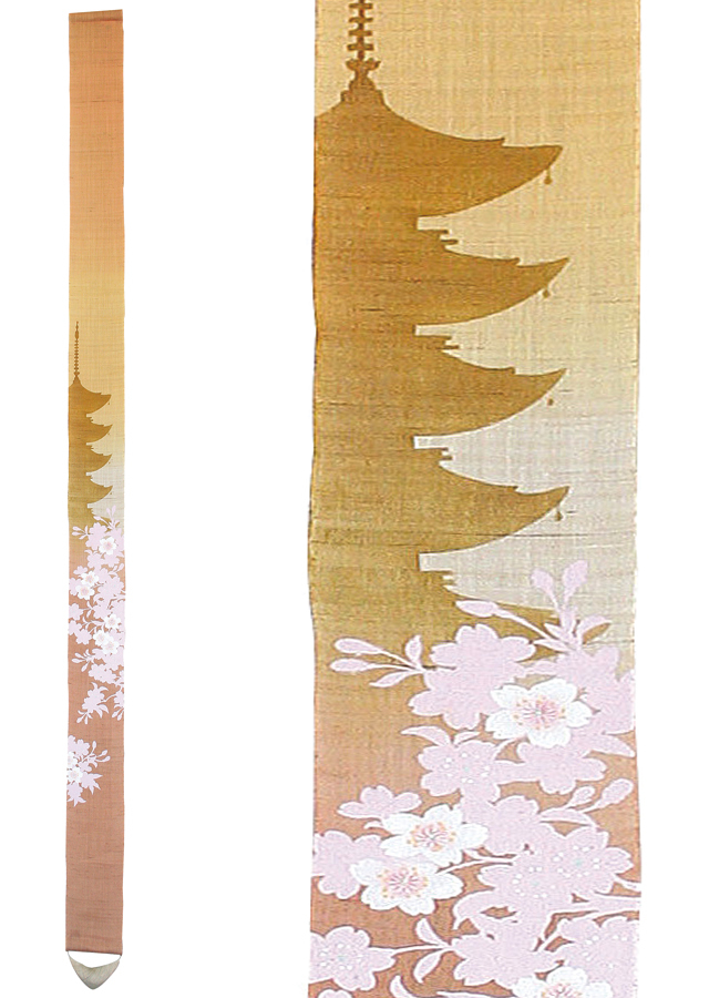 細タペストリー「五重塔・桜」